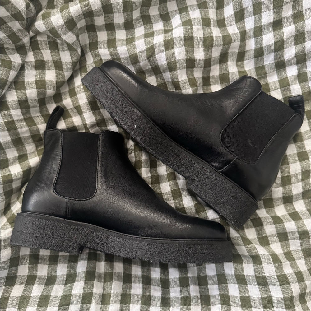 Staud Black Leather Chelsea Boots
